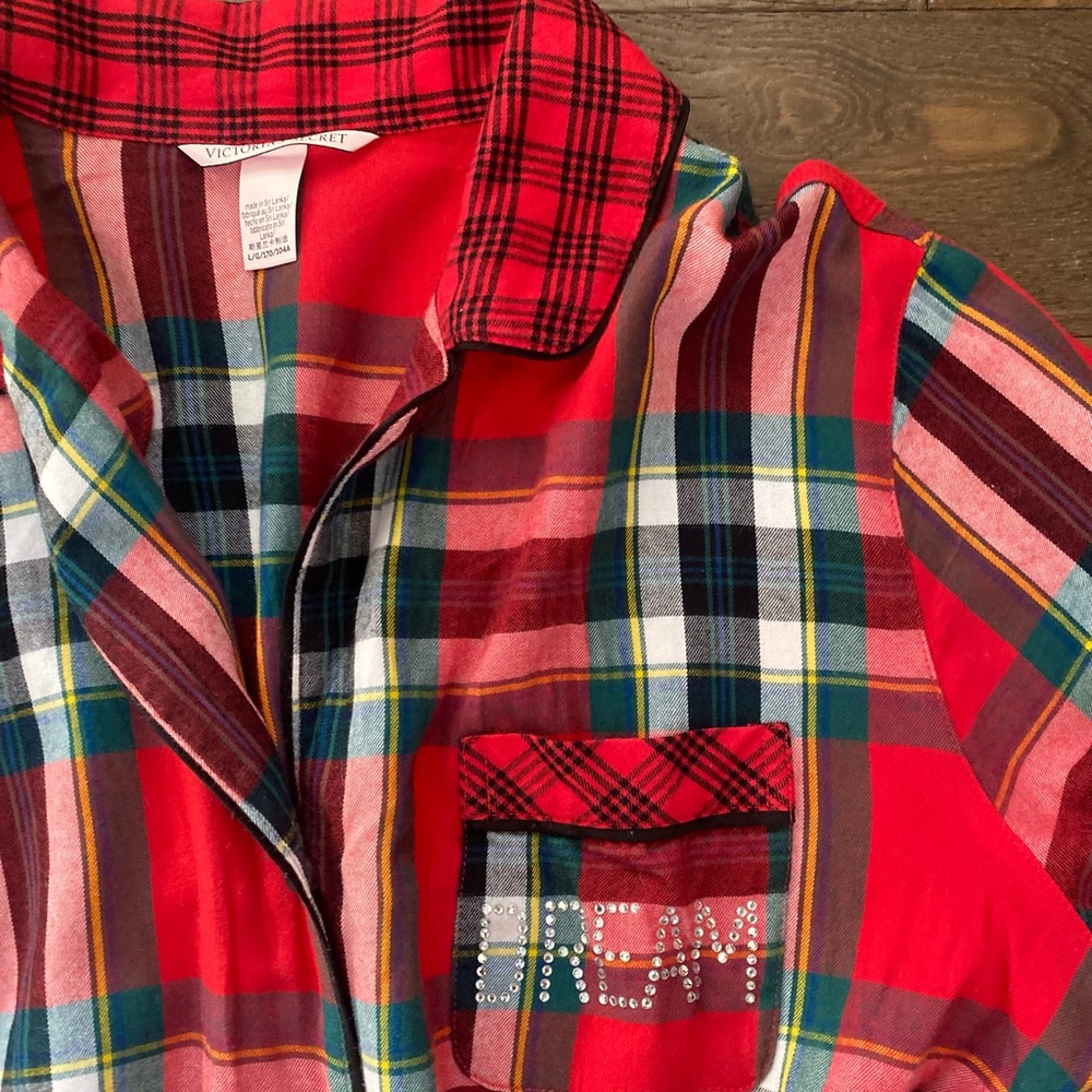 Victoria's Secret Women's Plaid Romper - Red, Black, Green - Picture 2 of 5
